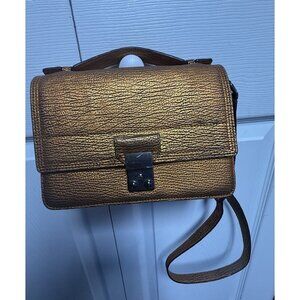 3.1 Phillip Lim Pashli Mini Satchel Crossbody orange metallic Leather Bag Purse